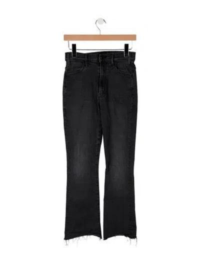 Pre-owned Mother High-rise Flared Jeans In Black