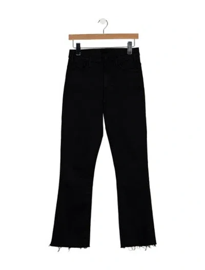 Pre-owned Mother High-rise Flared Jeans In Black