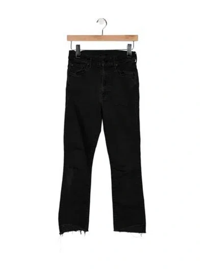 Pre-owned Mother High-rise Flared Jeans In Black