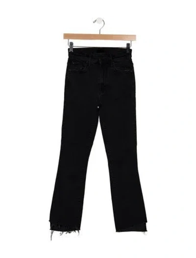 Pre-owned Mother High-rise Flared Jeans In Black