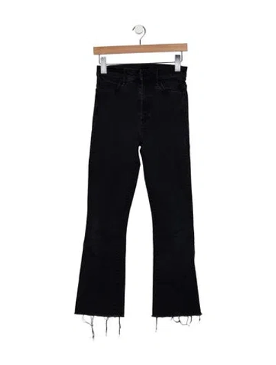 Pre-owned Mother High-rise Flared Jeans In Black