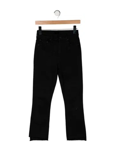 Pre-owned Mother High-rise Flared Jeans In Black