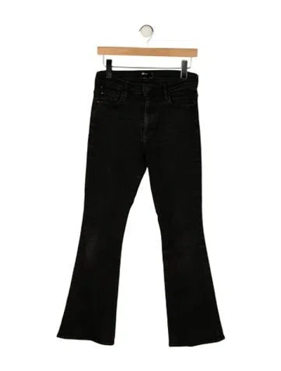 Pre-owned Mother High-rise Flared Jeans In Black
