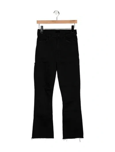 Pre-owned Mother High-rise Flared Jeans In Black