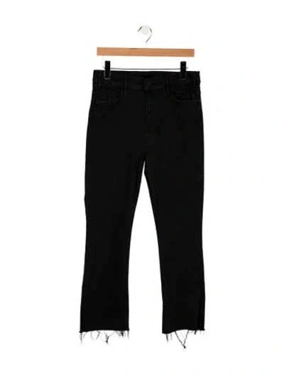Pre-owned Mother High-rise Flared Jeans In Black