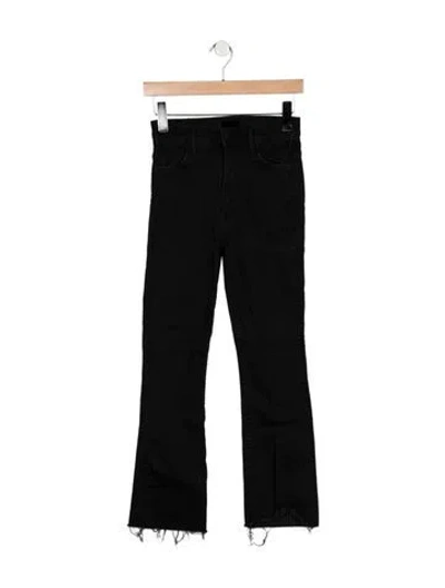Pre-owned Mother High-rise Flared Jeans In Black