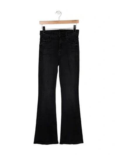 Pre-owned Mother High-rise Flared Jeans In Black