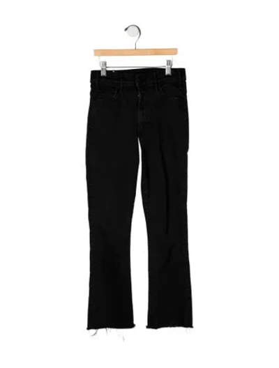 Pre-owned Mother High-rise Flared Jeans In Black
