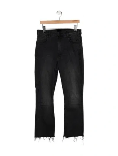 Pre-owned Mother High-rise Flared Jeans In Black