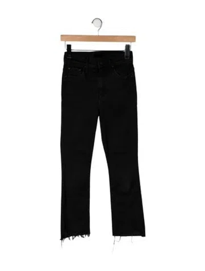 Pre-owned Mother High-rise Flared Jeans In Black