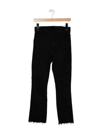 Pre-owned Mother High-rise Flared Jeans In Black