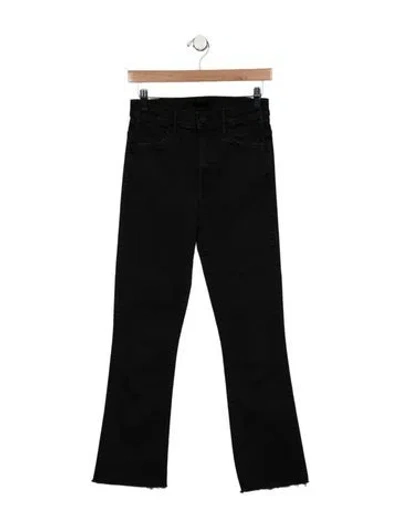Pre-owned Mother High-rise Flared Jeans In Black