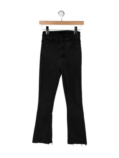 Pre-owned Mother High-rise Flared Jeans In Black