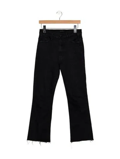 Pre-owned Mother High-rise Flared Jeans In Black
