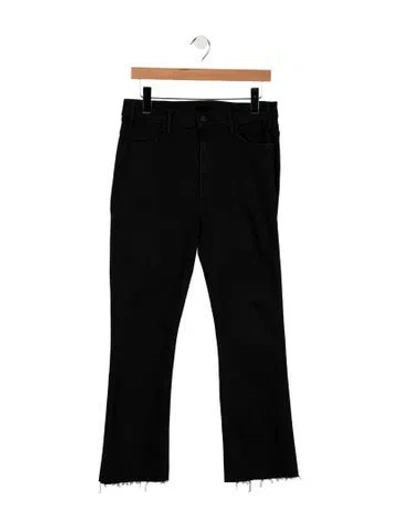 Pre-owned Mother High-rise Flared Jeans In Black