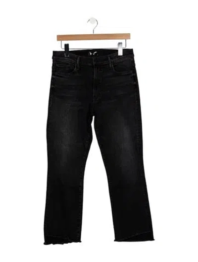 Pre-owned Mother High-rise Flared Jeans In Black