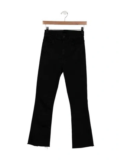 Pre-owned Mother High-rise Flared Jeans In Black