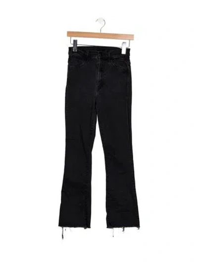 Pre-owned Mother High-rise Flared Jeans In Black