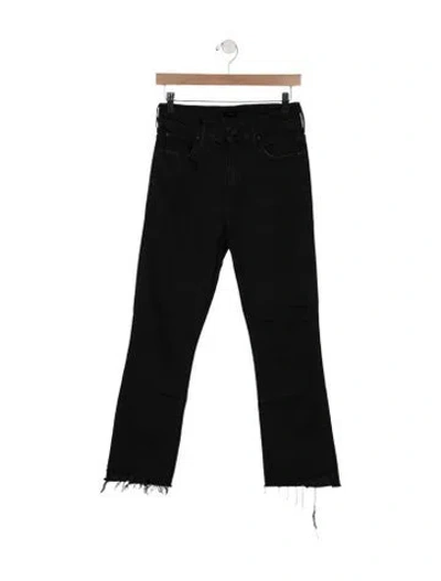 Pre-owned Mother High-rise Flared Jeans In Black