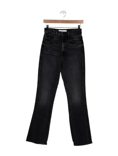 Pre-owned Mother High-rise Flared Jeans In Black