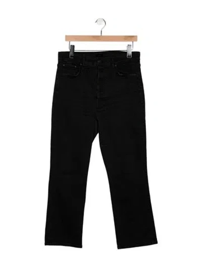 Pre-owned Mother High-rise Flared Jeans In Black