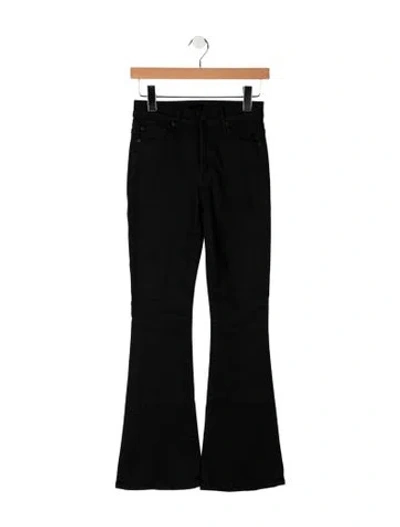 Pre-owned Mother High-rise Flared Jeans In Black