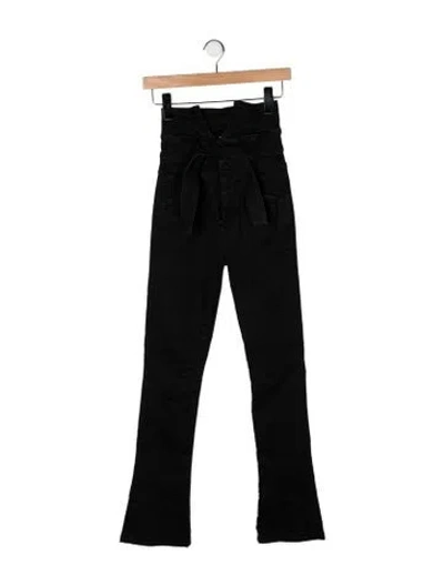 Pre-owned Mother High-rise Flared Jeans In Black
