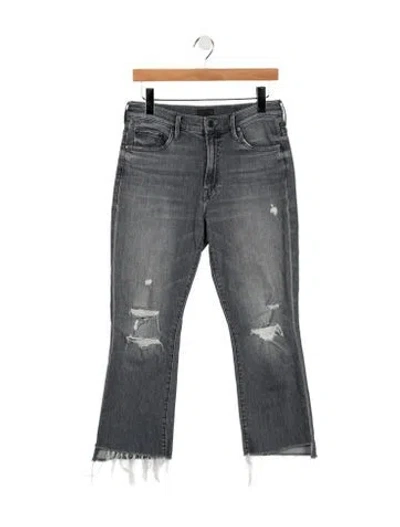 Pre-owned Mother High-rise Flared Jeans In Black