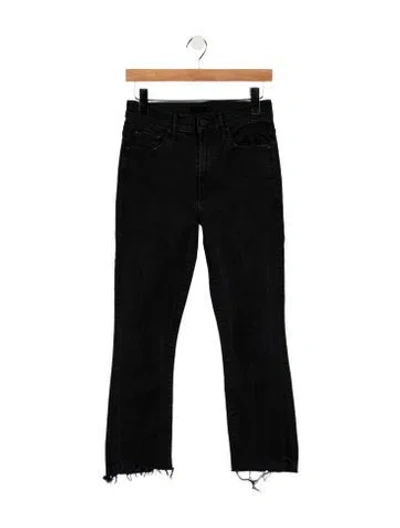 Pre-owned Mother High-rise Flared Jeans In Black