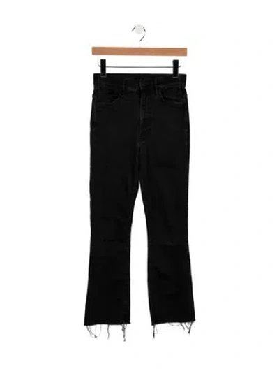 Pre-owned Mother High-rise Flared Jeans In Black
