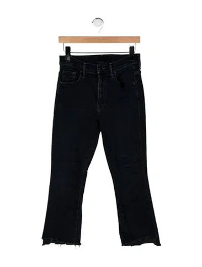 Pre-owned Mother High-rise Flared Jeans In Black