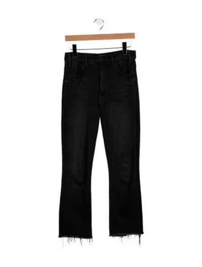 Pre-owned Mother High-rise Flared Jeans In Black