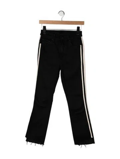 Pre-owned Mother High-rise Flared Jeans In Black
