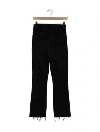 Pre-owned Mother High-rise Flared Jeans In Black