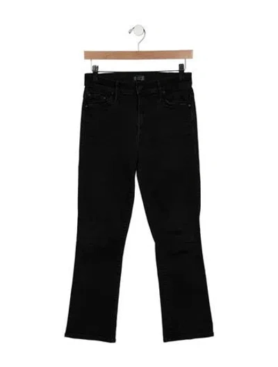 Pre-owned Mother High-rise Flared Jeans In Black