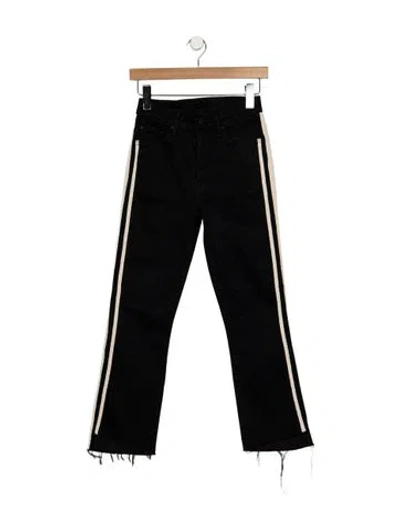 Pre-owned Mother High-rise Flared Jeans In Black