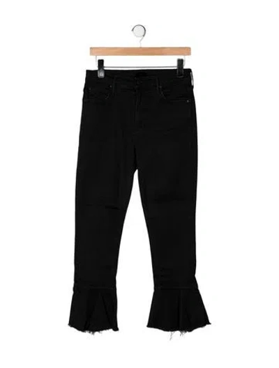 Pre-owned Mother High-rise Flared Jeans In Black
