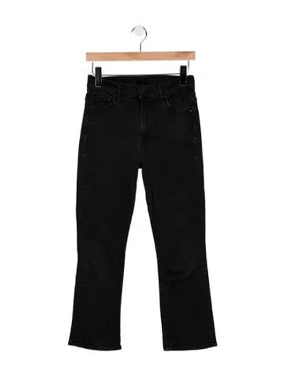 Pre-owned Mother High-rise Flared Jeans In Black