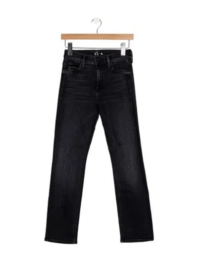 Pre-owned Mother High-rise Flared Jeans In Black