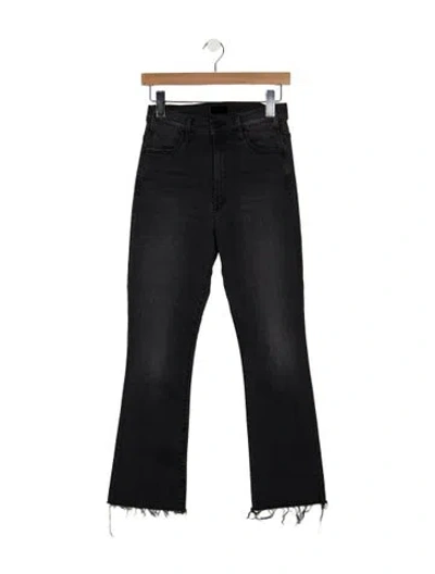 Pre-owned Mother High-rise Flared Jeans In Black