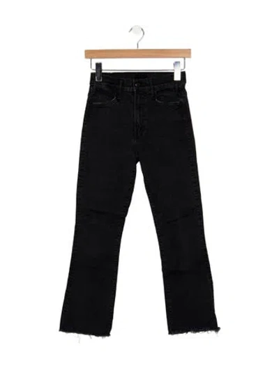 Pre-owned Mother High-rise Flared Jeans In Black