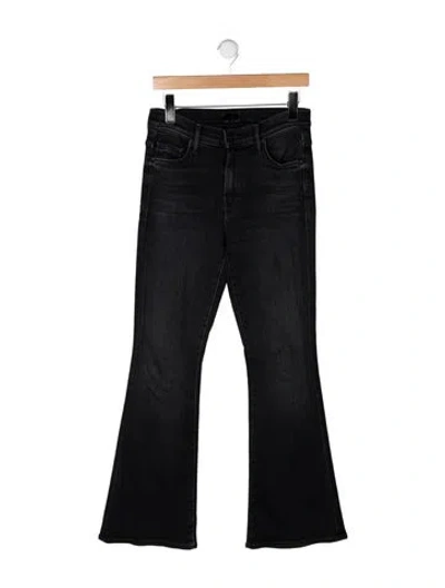 Pre-owned Mother High-rise Flared Jeans In Black
