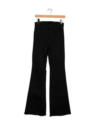 Pre-owned Mother High-rise Flared Jeans In Black