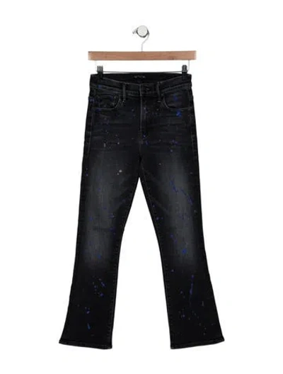 Pre-owned Mother High-rise Flared Jeans In Black