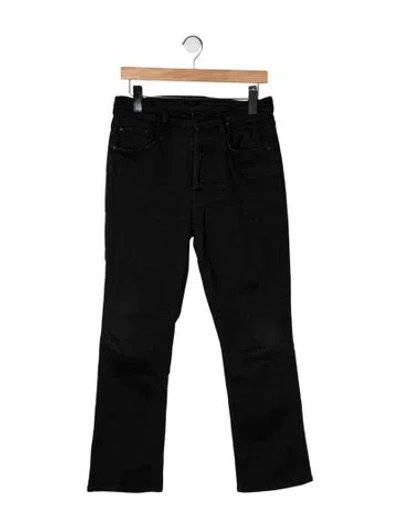 Pre-owned Mother High-rise Flared Jeans In Black