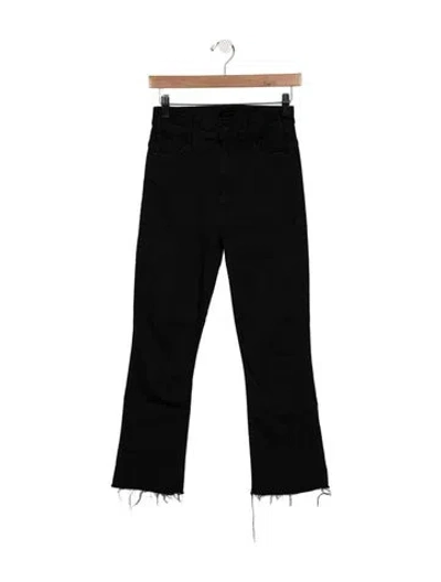 Pre-owned Mother High-rise Flared Jeans In Black