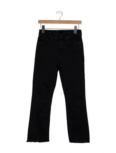 Pre-owned Mother High-rise Flared Jeans In Black