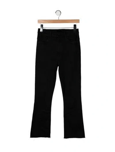 Pre-owned Mother High-rise Flared Jeans In Black