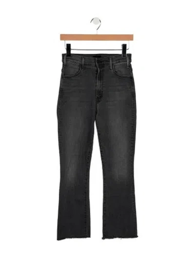 Pre-owned Mother High-rise Flared Jeans In Black