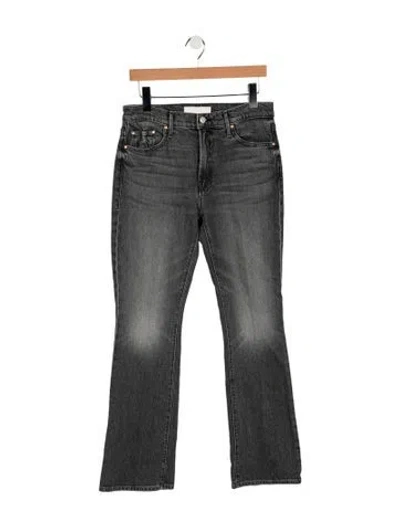 Pre-owned Mother High-rise Flared Jeans In Black